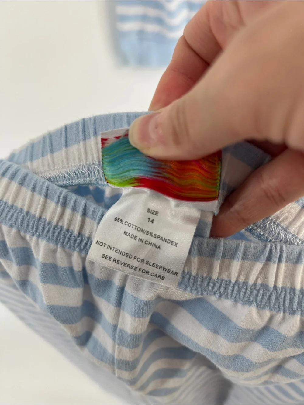 Jellybean by Smock Candy Light Blue Striped Gingerbread Pajama Set - Size 14